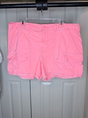 American Eagle cargo shorts bright peach women size 16